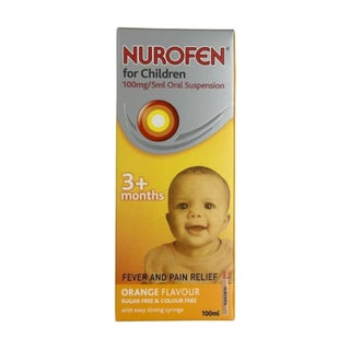Nurofen 100mg/5ml Orange Flavored Oral Suspension For Fever & Pain 100ml