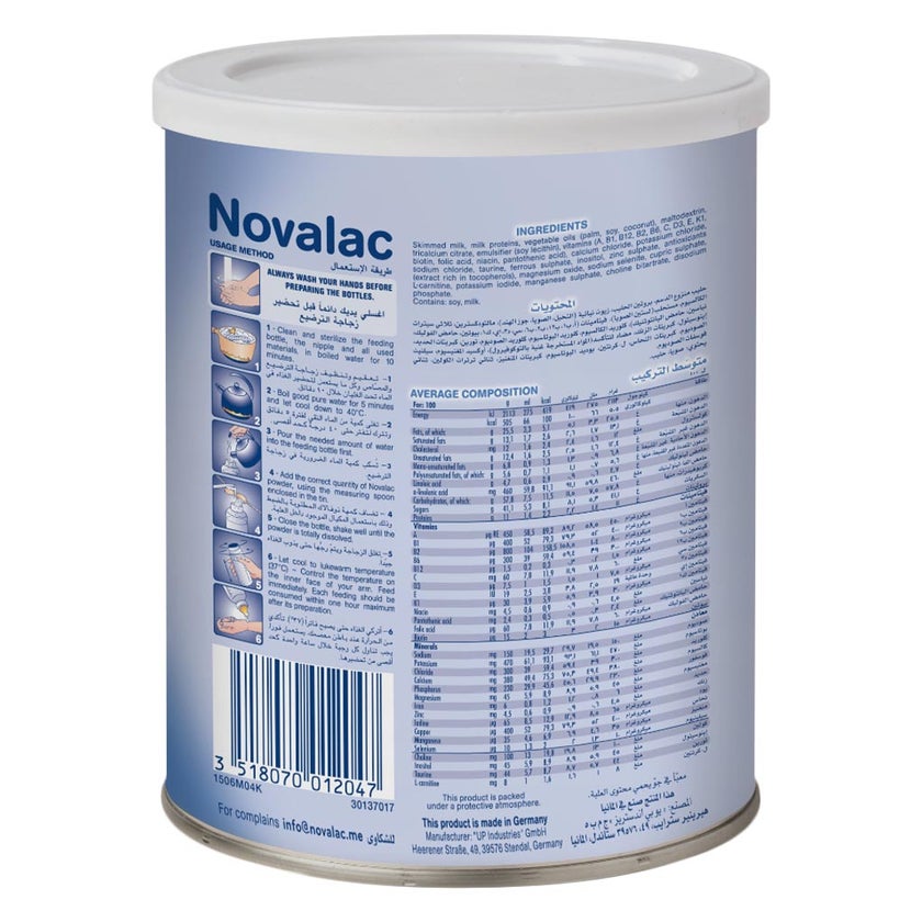 Novalac Stage 1 Baby Milk Formula For 0 To 6 Months 400g