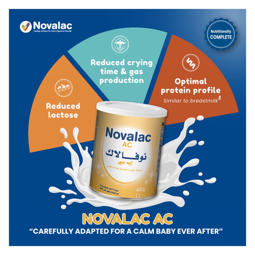 Novalac AC Anti Colic Infant Milk Formula For 0 To 12 Months 400g