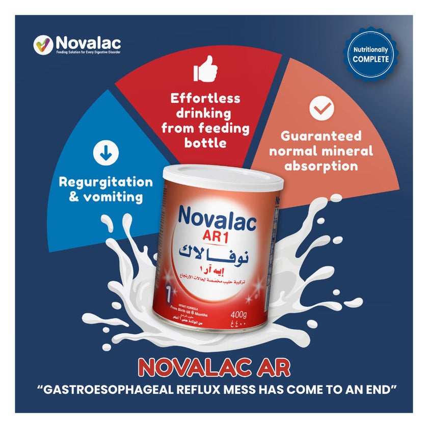 Novalac AR Stage 1 Anti Regurgitation Infant Milk Formula For 0 To 6 Months 400g