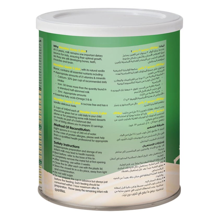 Novalac Genio Stage 3 Plus Growing Up Formula For 1 To 3 Years Toddler 800g