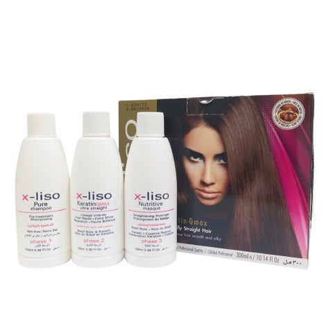 X-liso Pro Keratin-Qmax Hair Straightening Set - 100ml x 3