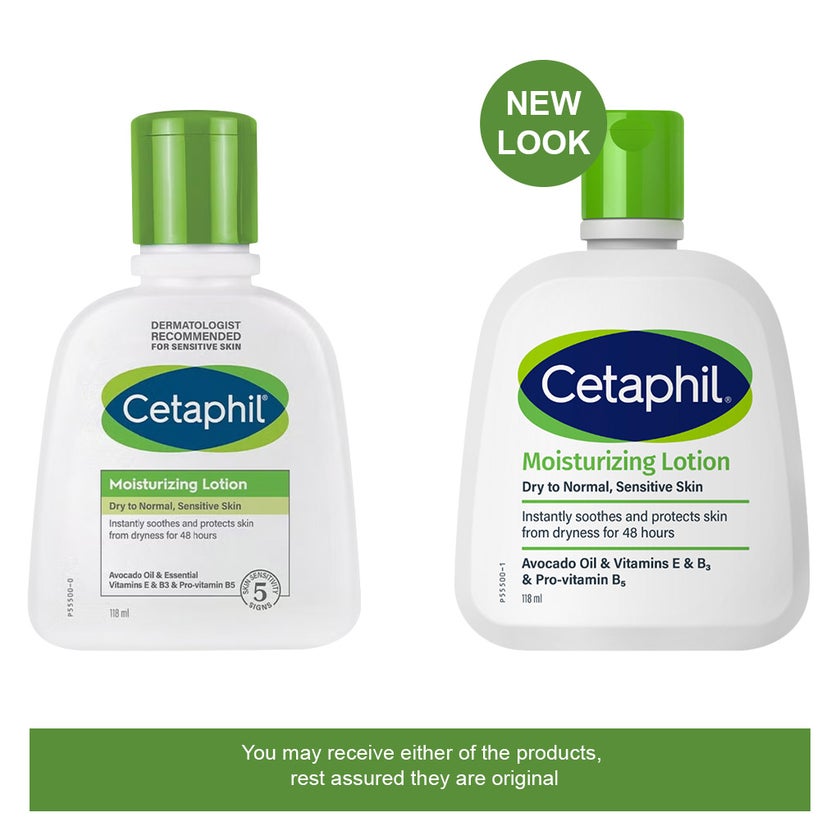 Cetaphil Moisturizing Lotion, Face & Body Moisturizer For Men & Women With Dry to Normal and Sensitive Skin, Unscented, 118ml