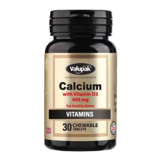 Valupak Calcium & Vitamin D 400mg Chewable Tablets, Pack of 30's