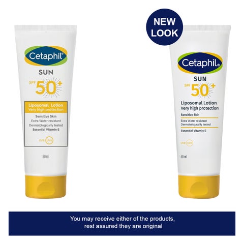 Cetaphil Sun Liposomal Lotion SPF 50+ Moisturizing Sunscreen For Face & Body With Sensitive Skin, Unscented, 50ml