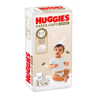 Huggies Extra Care Baby Diapers, Size 3, 6-10kg, Pack of 42's