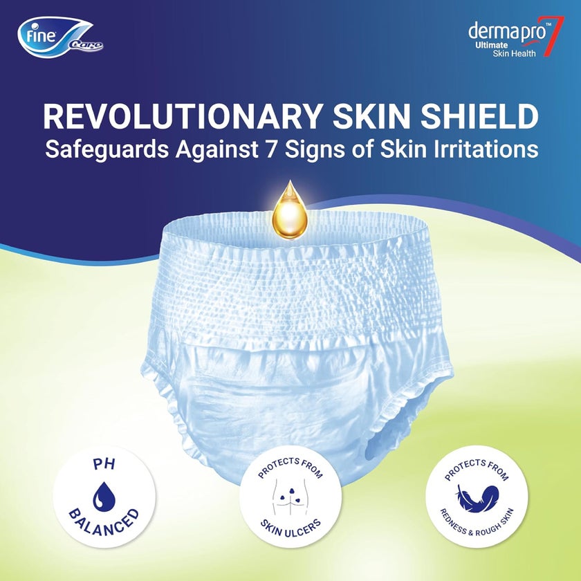 Fine Care Adult Diaper Unisex Briefs Pull-Ups Medium, Pack of 14's - 216509