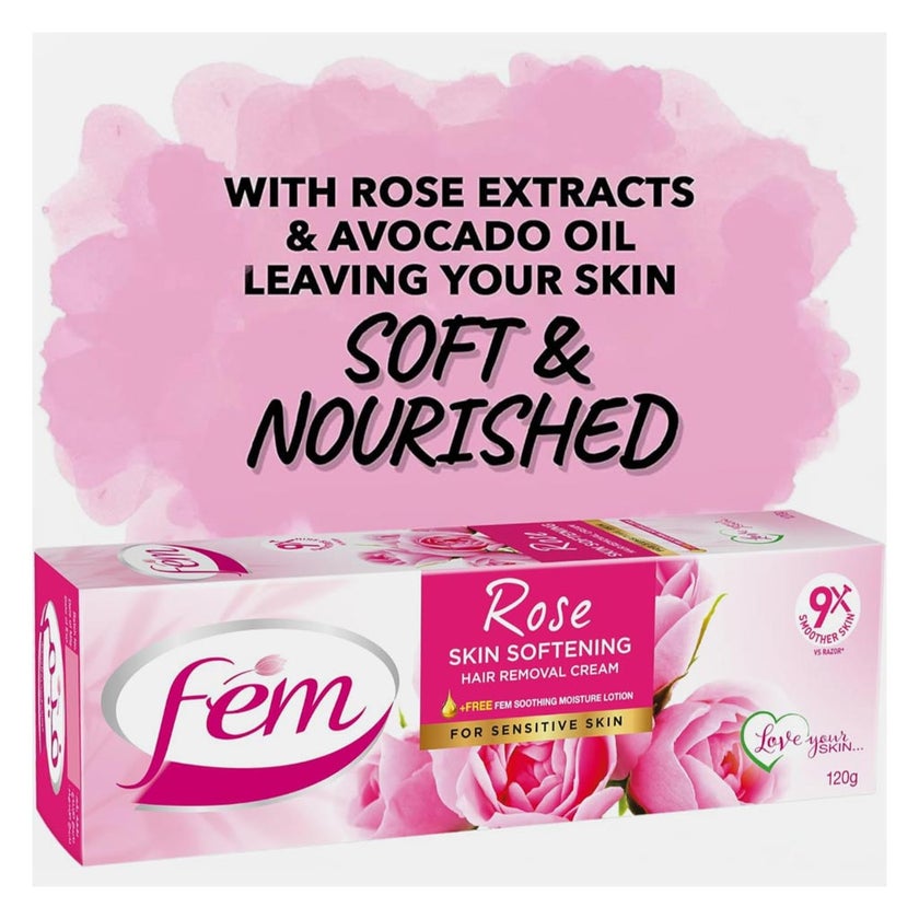 Fem Hair Removal Cream Rose Twin Pack 120g, Pack of 2's