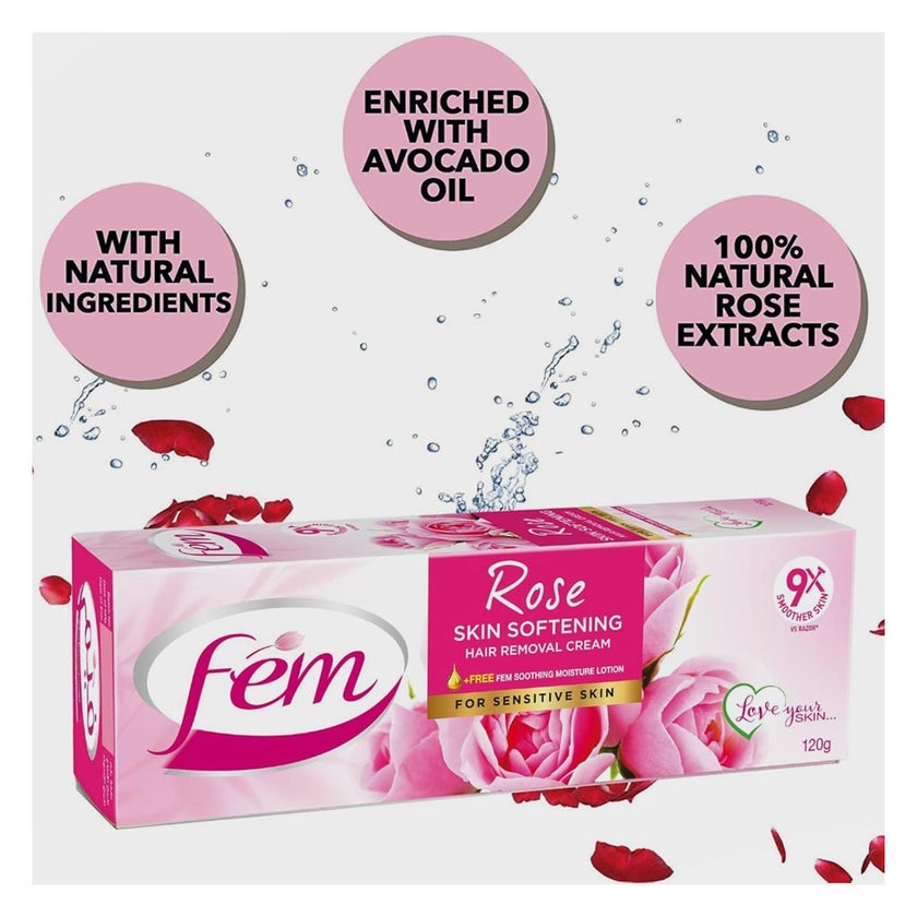 Fem Hair Removal Cream Rose Twin Pack 120g, Pack of 2's