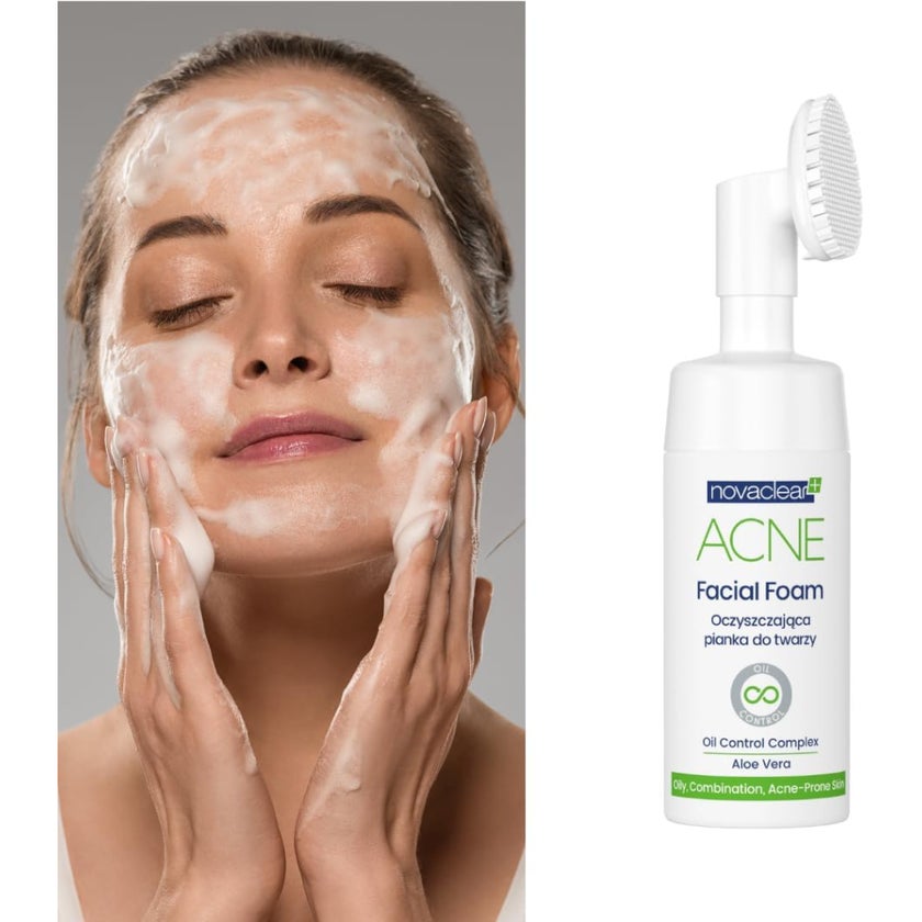 Novaclear Acne Oil Control Facial Foam Cleanser For Oily, Acne-Prone and Combination Skin 100ml