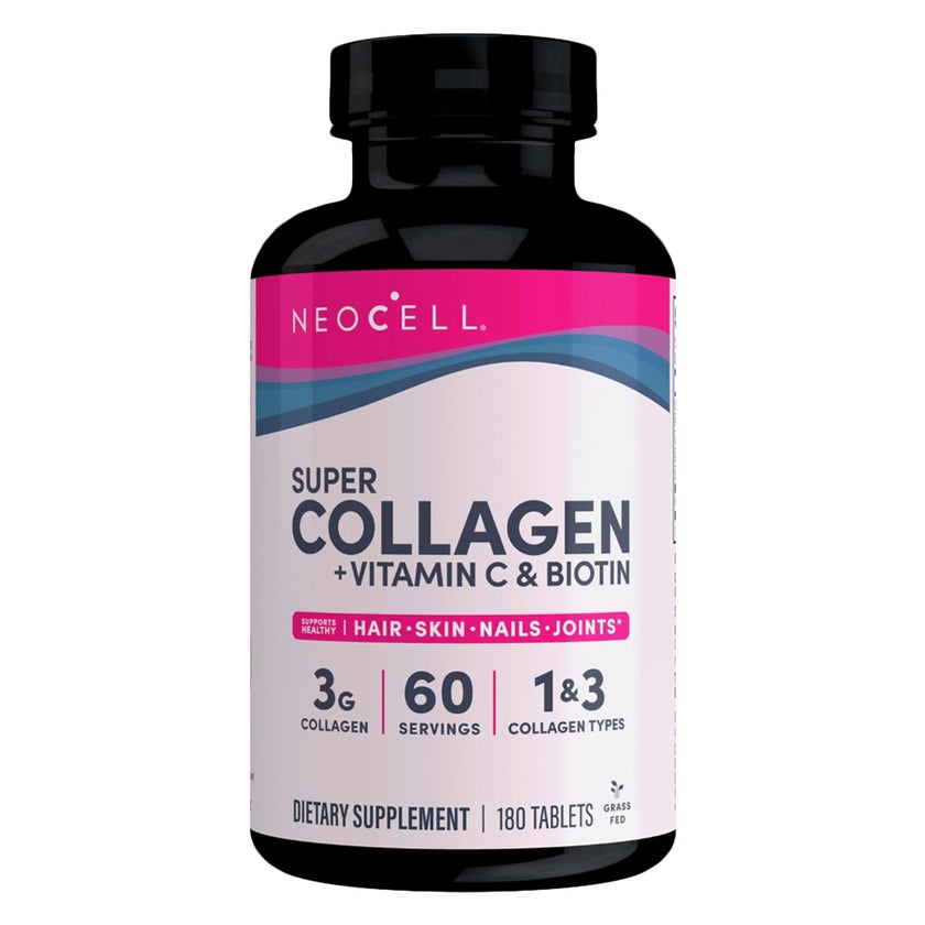 NeoCell Grassfed Collagen + Vitamin C & Biotin Tablets, Pack of 180's