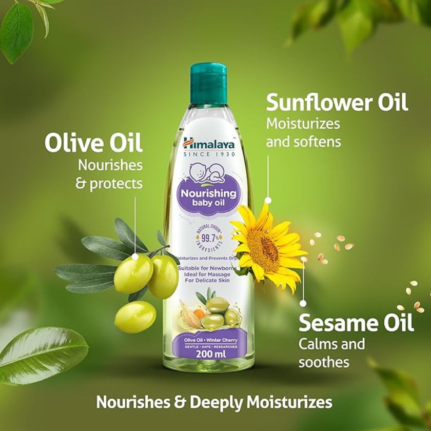 Himalaya Nourishing Baby Oil With Olive Oil and Winter Cherry 200ml