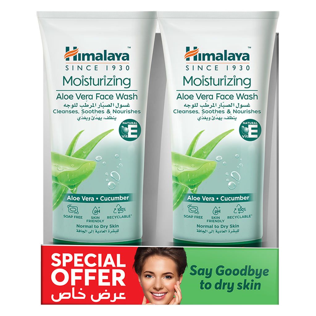 Himalaya Moisturizing Aloe Vera Face Wash - 150ml x 2 - myAster