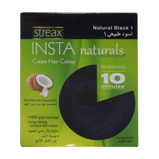 Streax No-Ammonia Insta Cream Hair Color - Natural Black 1