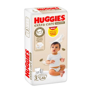 Huggies Extra Care Baby Diapers, Size 3, 6-10kg, Promo Pack of 42's