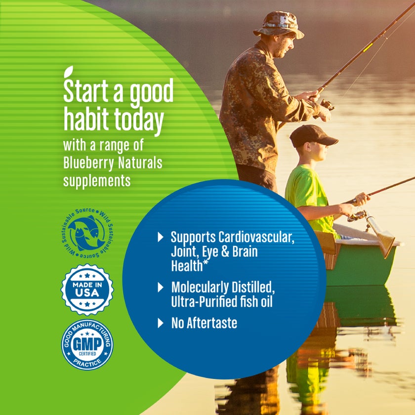 Blueberry Naturals Ultra Omega 3 1000mg Softgels, Pack of 60's