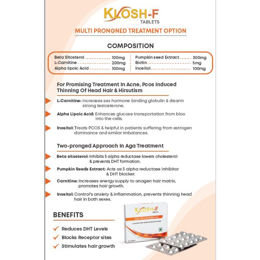 Rowan Bioceuticals Klosh-F Supplement Tablets For Women, Pack of 30's