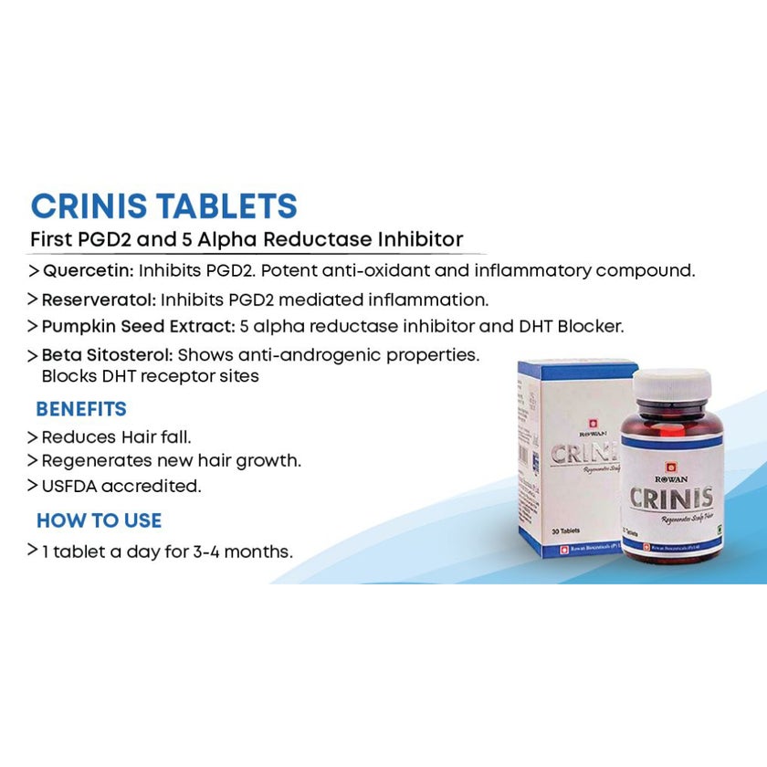 Rowan Bioceuticals Crinis & Hair Tonic Tablets, Pack of 30's