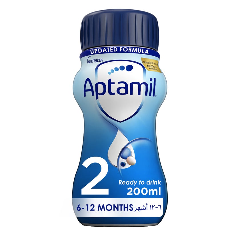 Aptamil Stage 2 Follow On Milk Formula For 6-12 Months 200ml, Pack of 12's