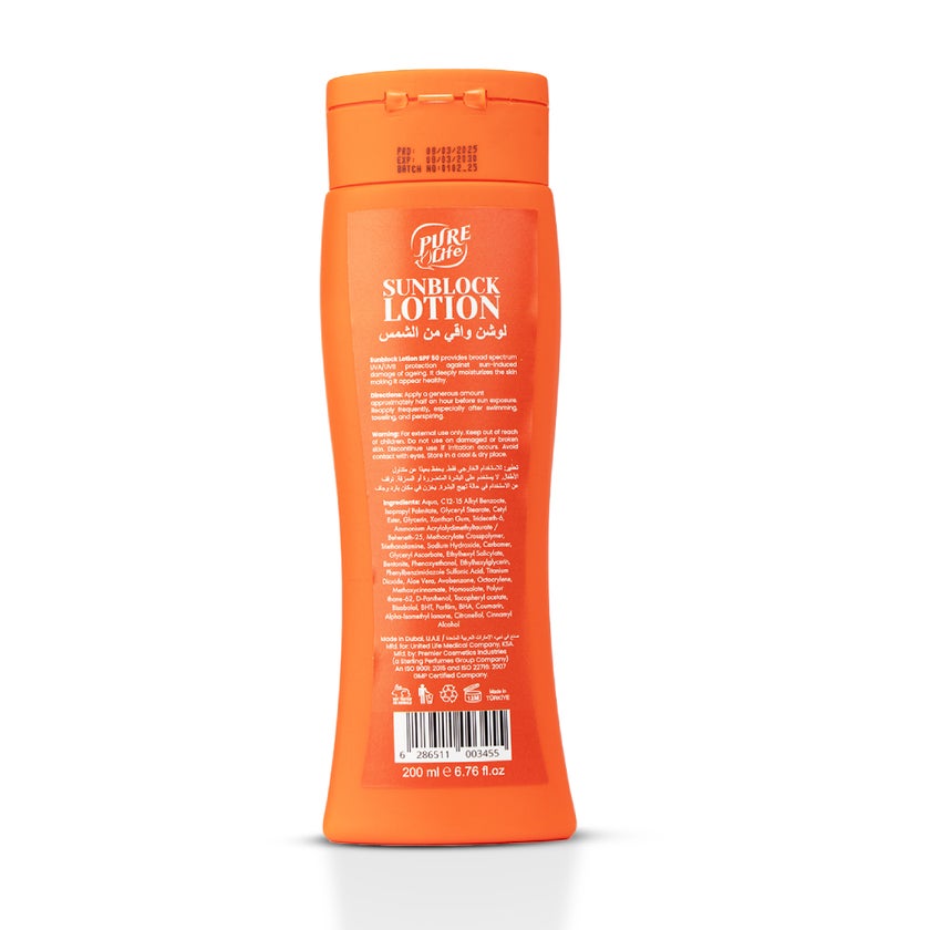 Pure Life SPF50 Sunscreen Lotion 200ml