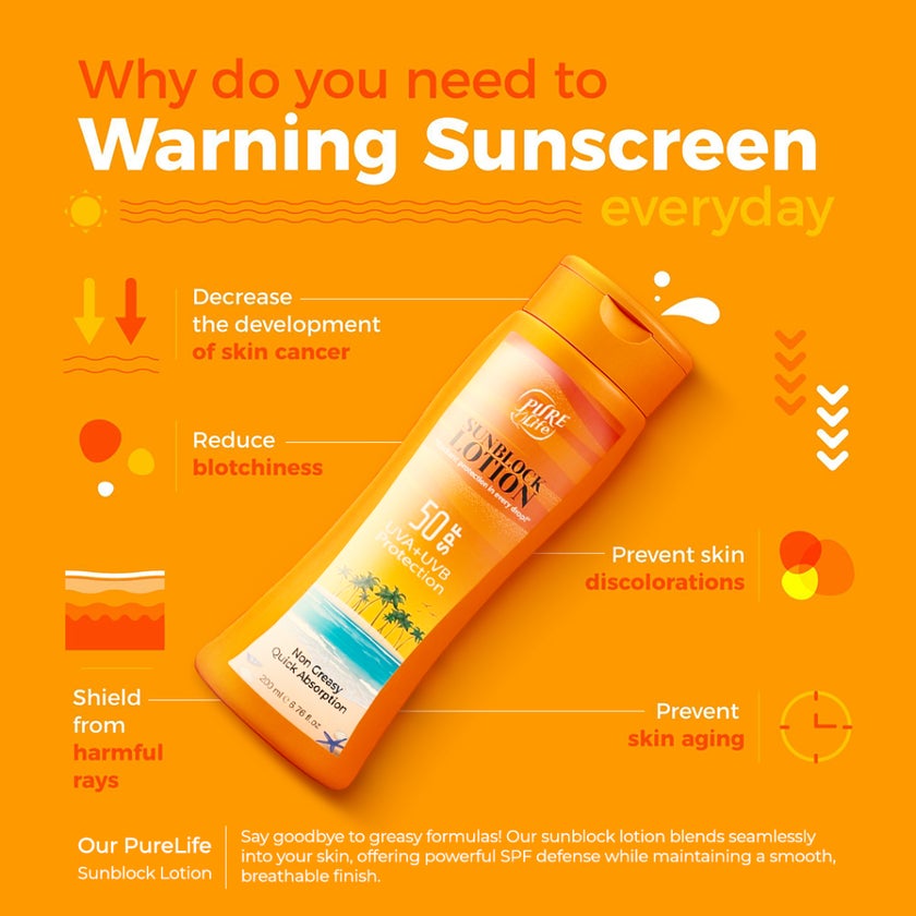 Pure Life SPF50 Sunscreen Lotion 200ml