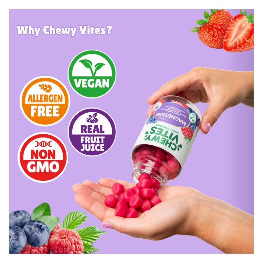 Chewy Vites Adults Magnesium Gummies, Pack of 60's