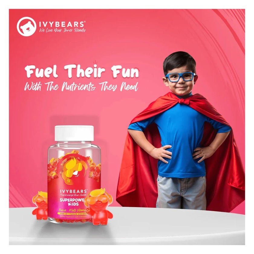 Ivybears Superpower Kids Multivitamin Gummies, Pack of 60's