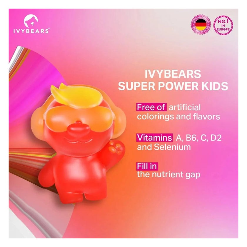 Ivybears Superpower Kids Multivitamin Gummies, Pack of 60's