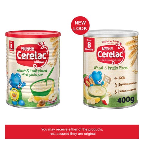 Nestle Cerelac Wheat & Fruit Pieces Infant Cereals From 8 Months 400g