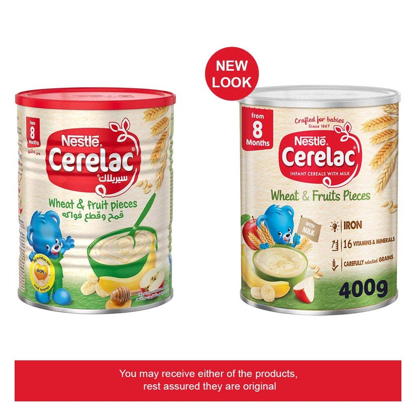 Nestle Cerelac Wheat & Fruit Pieces Infant Cereals From 8 Months 400g