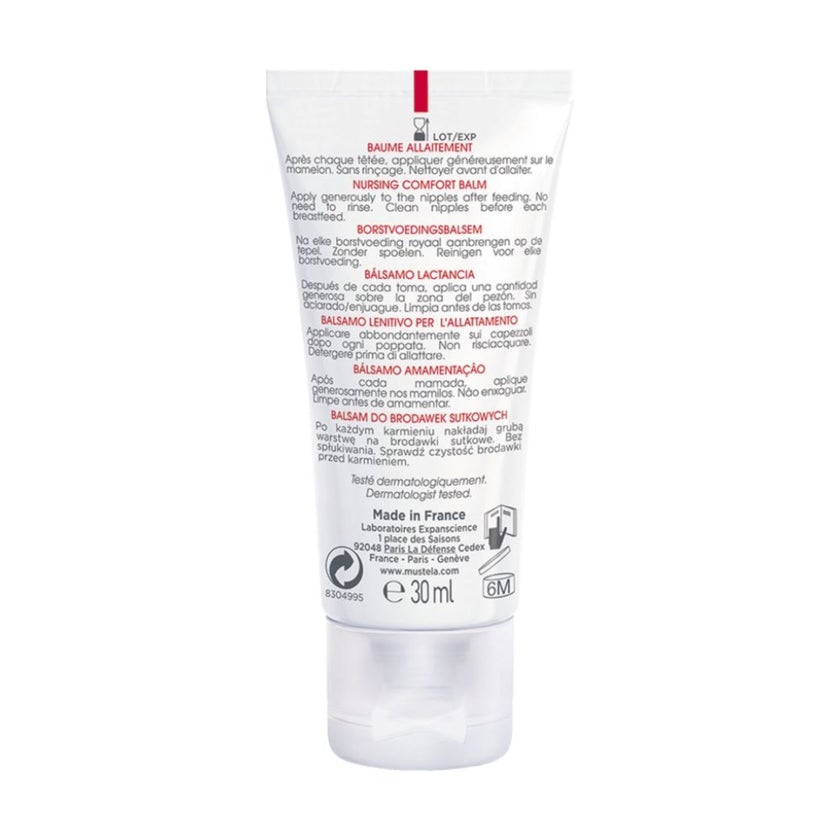 Mustela Nursing Comfort Balm, Soothing Nipple Cream For Mother, Fragrance-Free 30ml