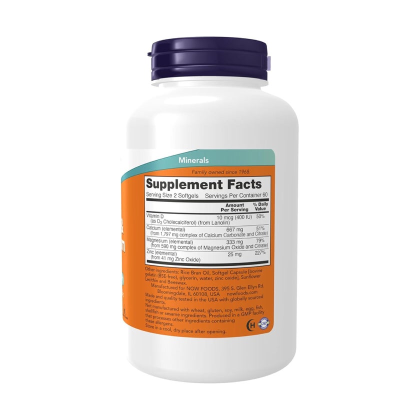 Now Calcium & Magnesium Softgels, Pack of 120's