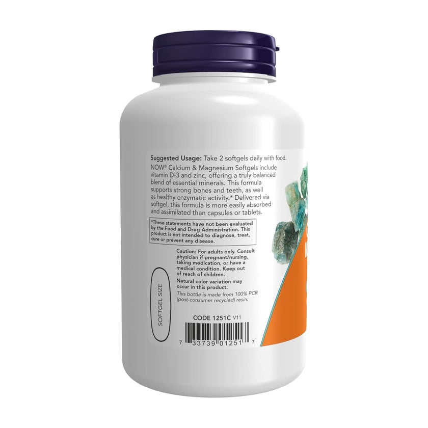 Now Calcium & Magnesium Softgels, Pack of 120's