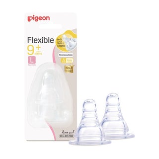 Pigeon S-Type Peristaltic Nipple, Large, Pack of 2's
