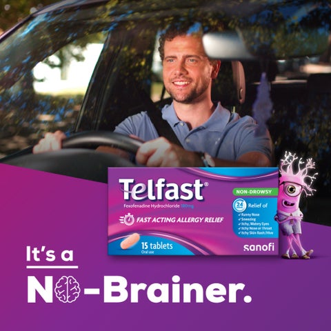 Telfast 180mg Tablets, Pack of 15's