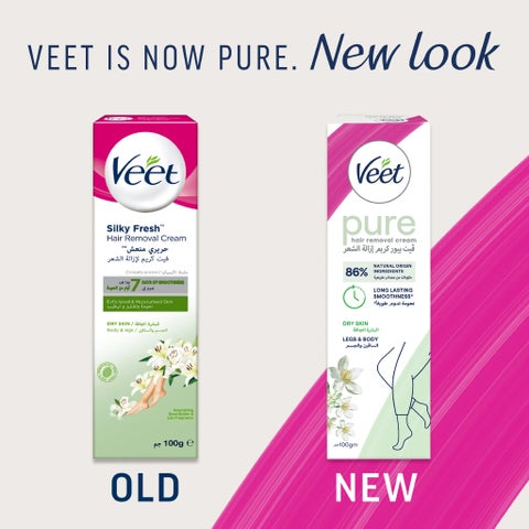 Veet Pure Hair Removal Cream, Dry Skin - 100g
