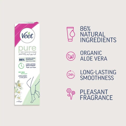 Veet Pure Hair Removal Cream, Dry Skin - 100g