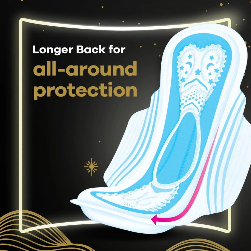 Always Clean & Dry Maxi Thick Night Sanitary Pads With Wings, Pack of 24's