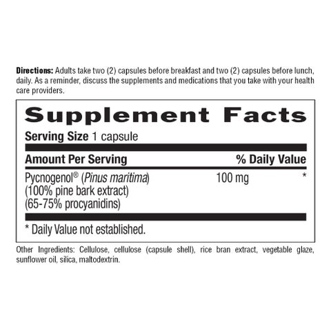 Country Life Pycnogenol 100mg Antioxidant Vegan Capsules, Pack of 30's