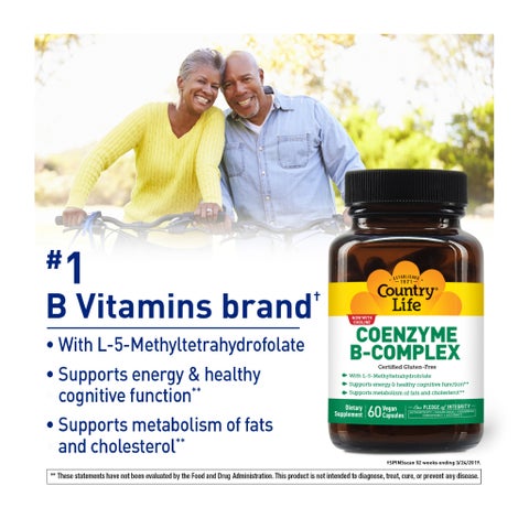 Country Life Coenzyme B-Complex Multivitamin Capsules For Energy, Pack of 60's