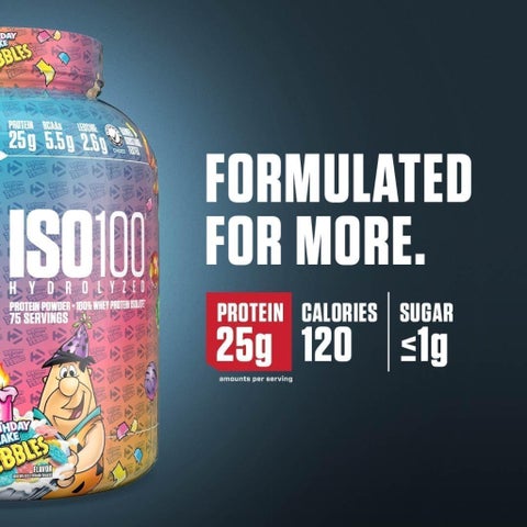 Dymatize ISO 100 Fast Absorbing Protein Powder, 100% Whey Protein Isolate, Birthday Cake, 2.3kg