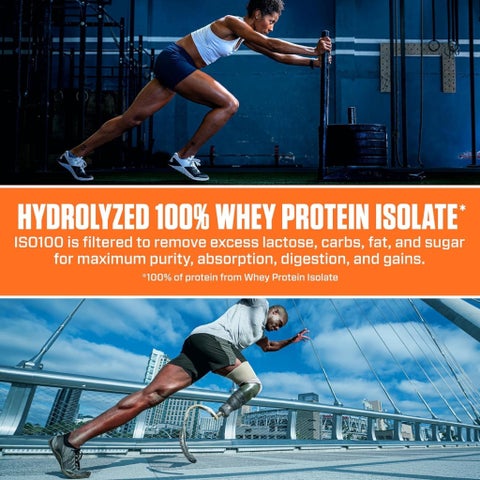 Dymatize ISO 100 Fast Absorbing Protein Powder, 100% Whey Protein Isolate, Birthday Cake, 2.3kg