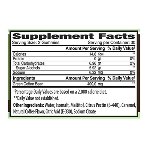 The Gummies Co. Green Coffee Bean Extract Gummies, Pack of 60's