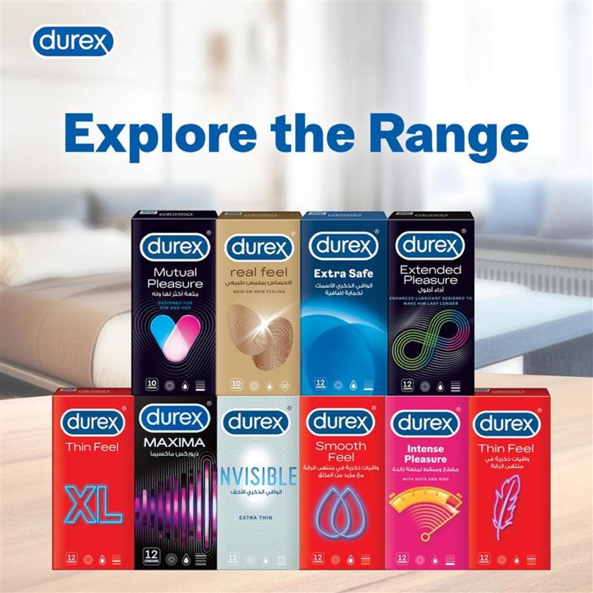 Durex Invisible Extra Lubricated Condoms, Pack of 12's