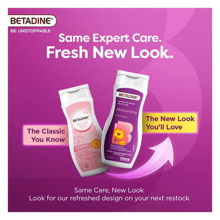Betadine Daily Use Feminine Intimate Wash, Moisturizing Calendula 50ml