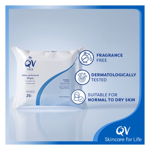 Ego QV Face Make Up Removal Wipes - 25 Wipes