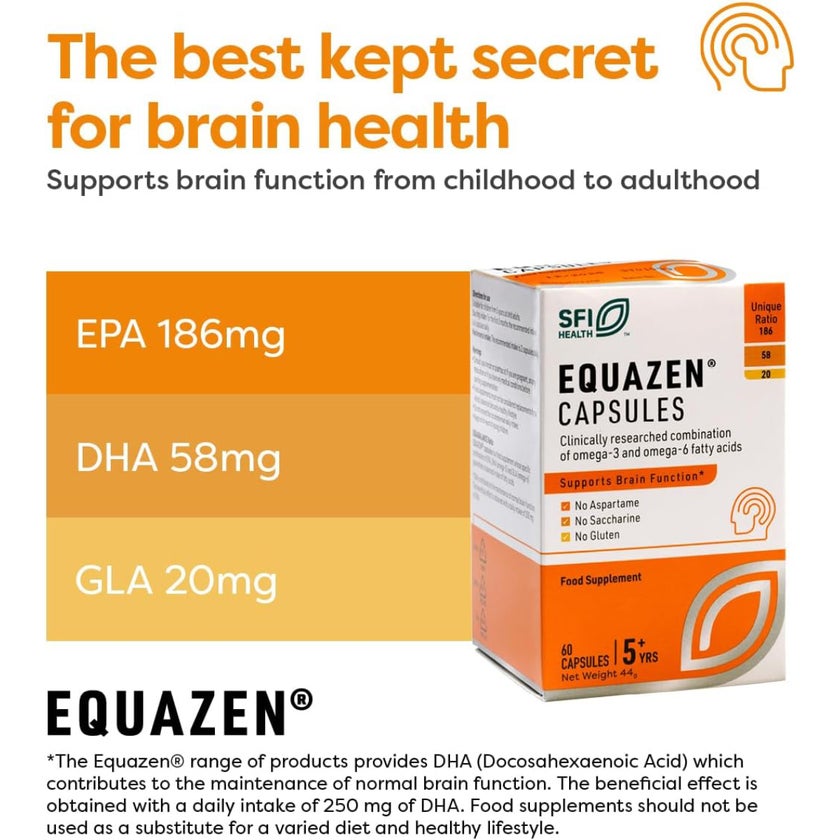 Equazen Omega-3 & Omega-6, 5+ Years Kids Capsules - 60 Capsules