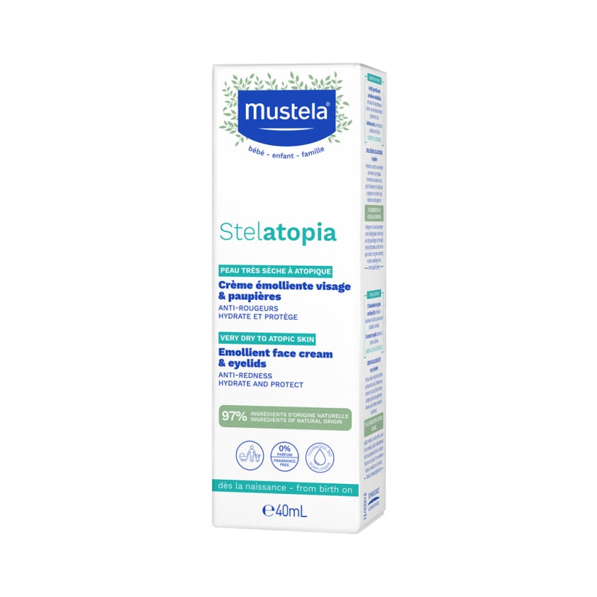 Mustela Baby Stelatopia Emollient Face Cream For Atopic Prone Skin, Fragrance-Free 40ml