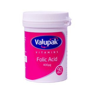 Valupak Folic Acid 400mcg Tablets, Pack of 90's