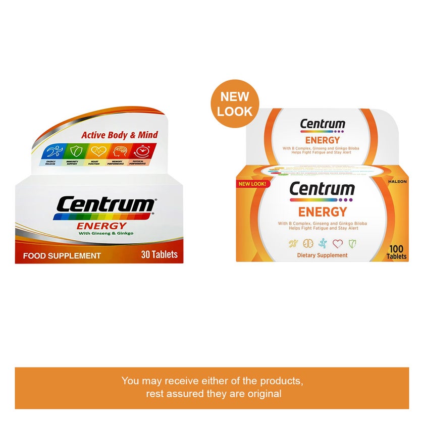 Centrum Energy Multivitamin Supplement Tablets, Pack of 30's